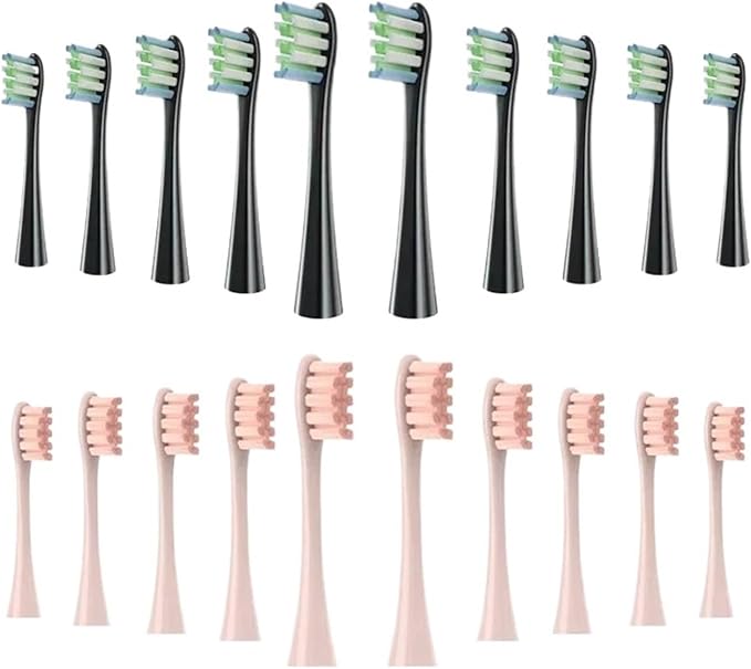 Brush Head ReplacementCompatible for Electric Toothbrush Soft Bristle X/X PRO/ Z1 Brushes Replaceable(10 Black 10 Pink)
