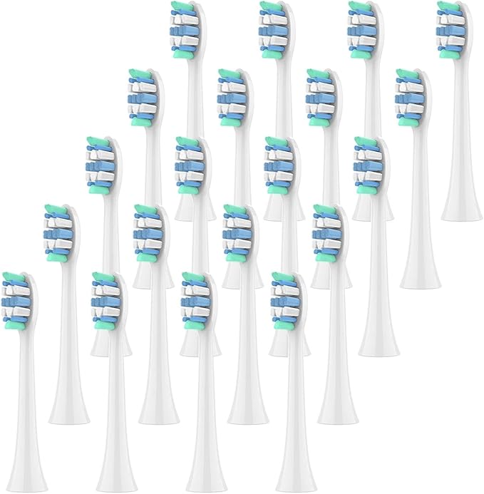 12/20 PcsCompatible for with Electric Toothbrush Replacement Brush Heads Toothbrushes Head Refills for 1100 2100 4100(White-20 Pcs)