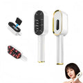Multifunctional Massage Comb with Liquid Dispenser - Rechargeable Electric Hair Care Tool Vibrating Scalp Massager with LED Lights for Frizz Control &amp Shine Gift for Women or Man (White)