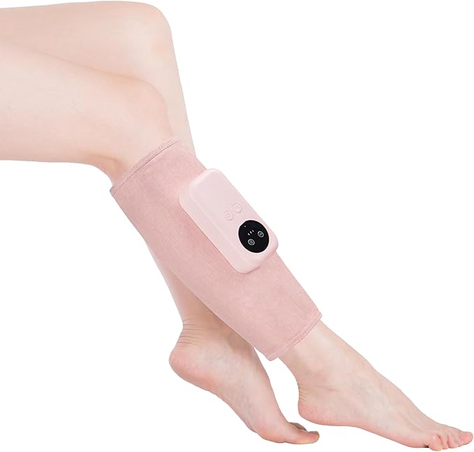 Air Compression Leg Massager Cordless Calf Massager with Heat Air Compression Leg Massage for Circulation and Pain Relief Gifts for Dad Mom Men Women Pink (Single)