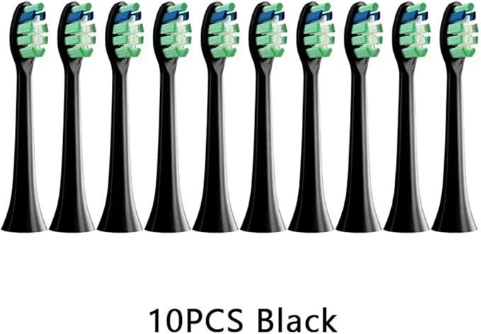 10PCS for HX6930 HX6064 Electric Toothbrush Vacuum Soft Bristle Nozzles Replacement Brush Heads(10Black)