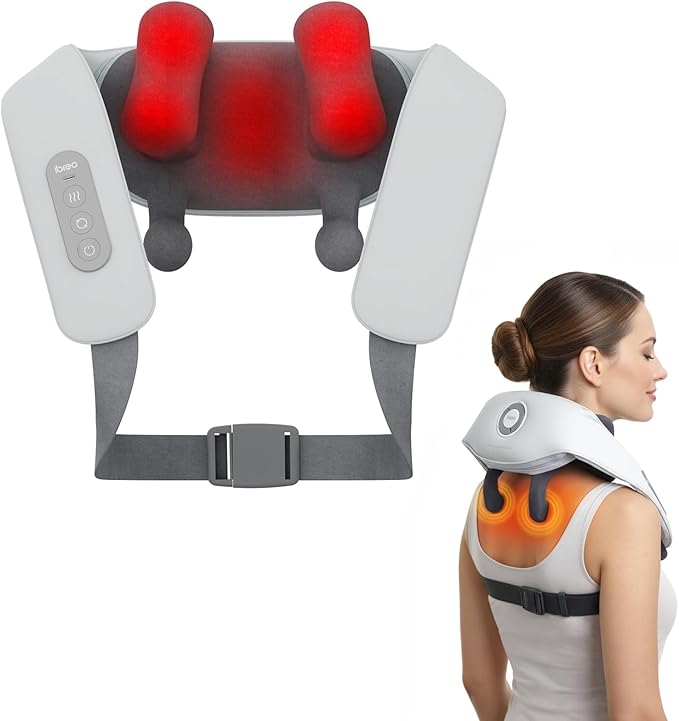 Shiatsu Neck and Back Massagers with Heat 150 Mins Uses 4 Modes &amp Adjustable Massage Head Electric 3D Deep Tissue Kneading for Shoulder Leg Muscle Soreness Pain Relief Relaxation for Women