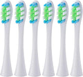 6 Pack Replacement Brush Heads for X/One/SE/XPRO/Z1/AIR Sonic Soft Bristles Waterproof &amp Vacuum Sealed(WT GN BU 6Pcs)
