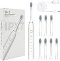 Generic Electric Toothbrush with 8 Brush Heads &amp 6-Speed Rechargeable Electric Powered Toothbrush for Adults Smart Powerful Electric Toothbrush White