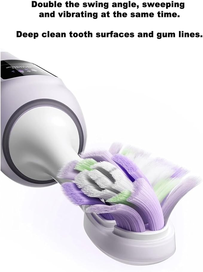 4PCS Replacement Brush HeadsCompatible For Xiaomi Oscillation Electric Toothbrush ProMES610 MES609 Toothbrush Head Soft Bristle(PURPLE)