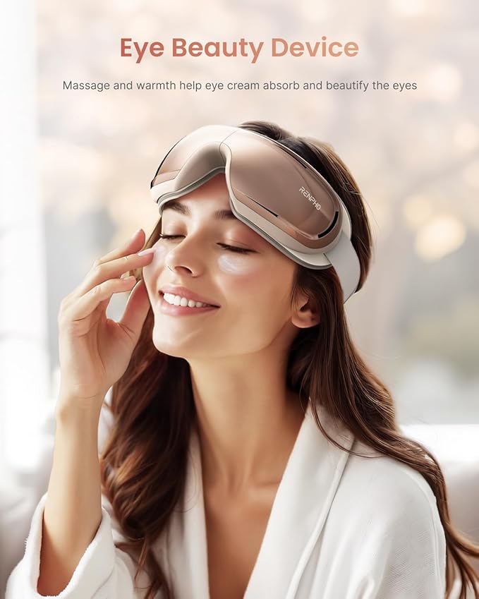 RENPHO Eyeris 3 Eye Massager with Heat and Cooling Voice Control Mothers Day Birthday Gifts for Mom Women Men Her FSA Eligible HSA Eye Mask for Migraine Relief Eye Care Dry Eye Relax Reduce Strain