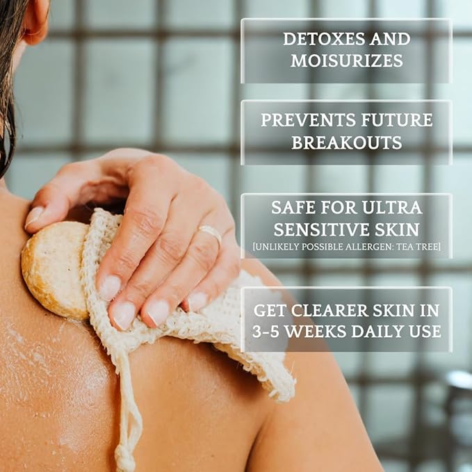 Bacne Wash: All Natural Back Acne Cleanser with Charcoal Jojoba Oil Tea Tree Oil Neem Oil Aloe Vera Colloidal Oatmeal and Vitamin E - Body Acne Wash for All Skin Types