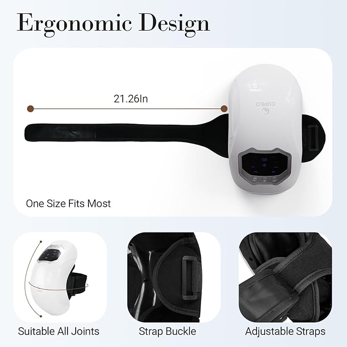 Knee Massager with Heat and Vibration - FSA Eligible HSA Approved - Portable Cordless Knee Massagers for Knee Pain Relief Gifts for Mom Dad Grandpa Grandma The Elderly Seniors Parents