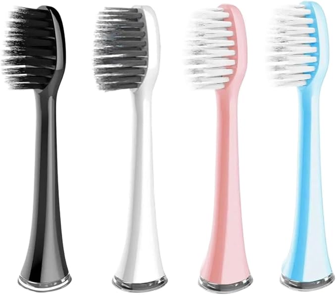 Replacement Toothbrush Heads for Basic Accessories Nozzles Bristles(4pcs Black)