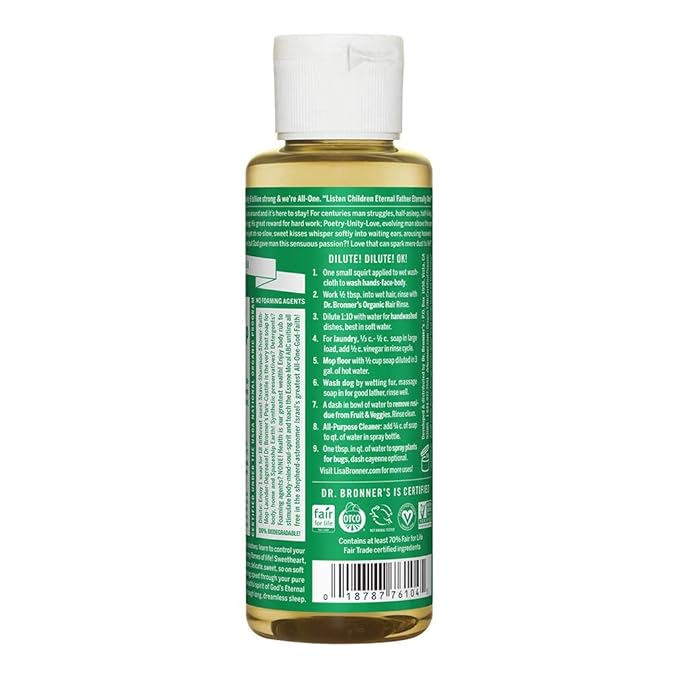 Dr. Bronner's - Pure-Castile Liquid Soap (Almond 32 ounce) - Made with Organic Oils 18-in-1 Uses: Face Body Hair Laundry Pets and Dishes Concentrated Vegan Non-GMO