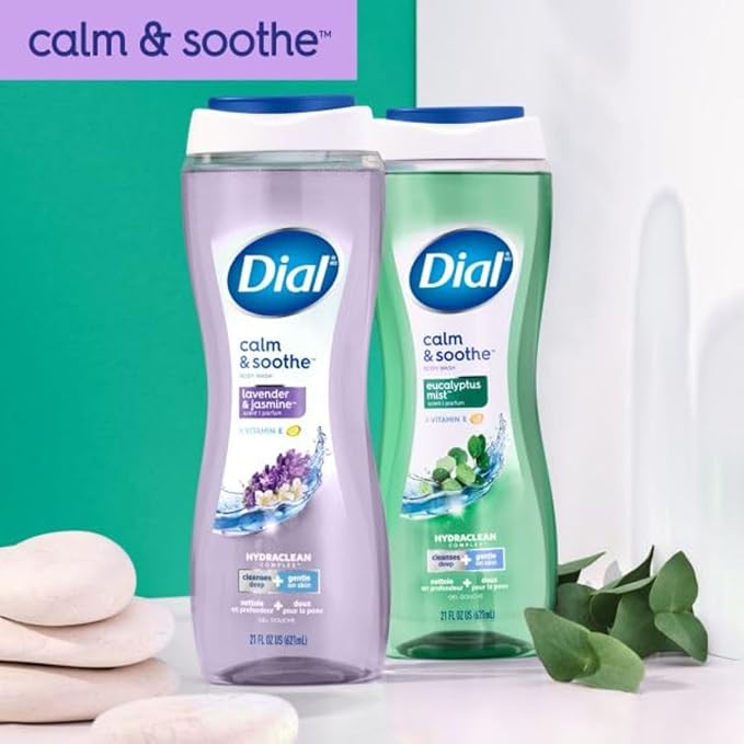 Dial Body Wash Calm &amp Soothe Lavender &amp Jasmine Scent 16 fl oz Pack of 6