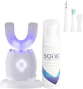 Ultrasonic Toothbrush for Adults - Automatic Electric Toothbrush Rechargeable Portable 30'' Automatic Timer Wireless Charging Washable Travel Home Dual-use (White)