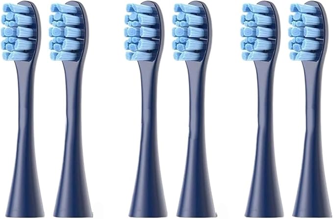 6 pcs Replacement Brush HeadsCompatible for Flow/X PRO/X /F1/Z1/One/ Air2 Toothbrush Nozzles(6 pcs Blue)