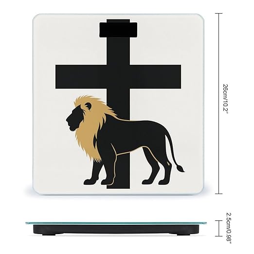 African Leo Lion King with Cross Scale for Body Weight Sturdy Tempered Glass Weighing Scales with LCD Display Accurate Digital Bathroom Scale Convenient Body Fat Smart Scales Easy Read