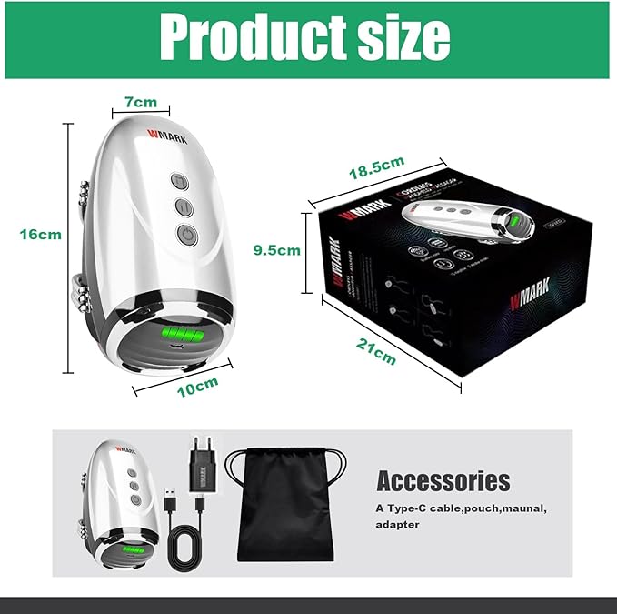 WMARK Barber Massager/Cordless HandheldMassager Charge Neck/Legs/Hand/FaceMassager 2 Massage Nodes 2600AMHSilver