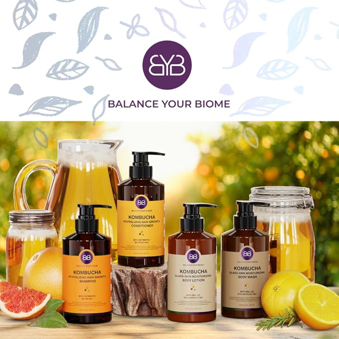 Kombucha Glass-Skin Moisturizing Body Wash K-BeautyFermented soybean barley Pear Juice Pomegranates12 Vitamins Nurishing Cleansing 16.9 fl.ozNo Silicone.Rich micro-foam gently cleanses