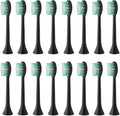 16pcs Replacement Toothbrush HeadCompatible for BOMIDI TX5 Electric Soft Bristles Nozzles(16PCS Black)