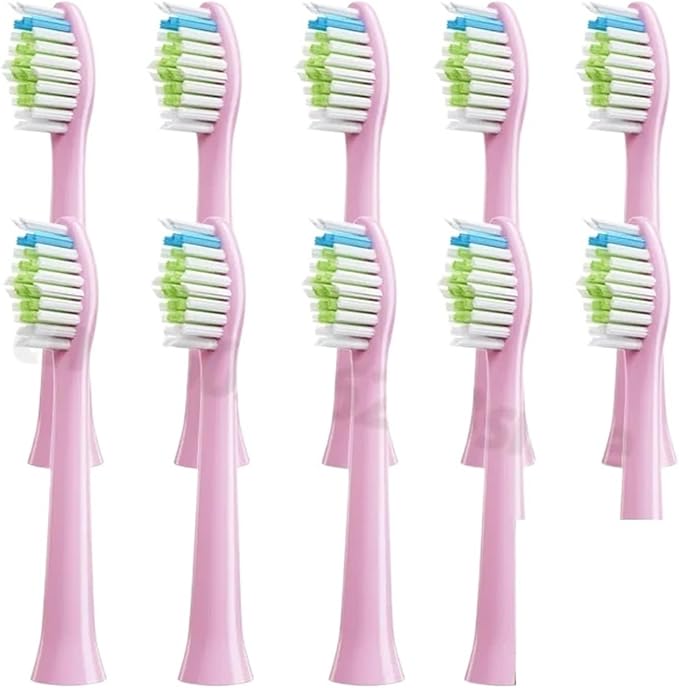 10PCS Replacement Toothbrush Heads Compatible for D5/D5S/D5Z/D8X/D8Z/D9/D10 Soft Electric(10PCS Pink)