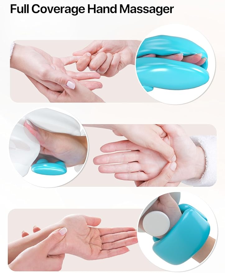 ALLJOY Hand Massager for Arthritis and Carpal Tunnel Relief Cordless Electric Hand Massager with Heat and Compression for Finger Numbness Valentines Day Gifts for Women and Men (White)