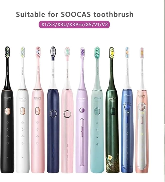 Compatible ForXiaomi SOOCAS X3 X5 X3U X1 V1 V2 SOOCARE Head 7pcs Replacement Heads Brush Soft Sonic Toothbrush Vacuum Bristle(4Black 3White)