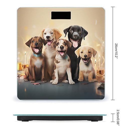 Dogs Happy Party Scale for Body Weight Highly Accurate Digital Bathroom Scale Sturdy Tempered Glass Weighing Scales with LCD Display Fashion Body Fat Smart Scales 400lb