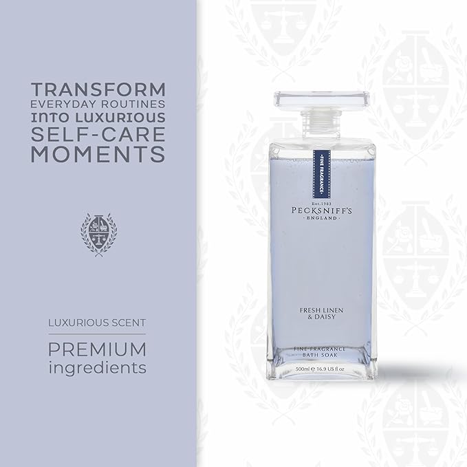 Pecksniff's Prestige 500ml Bath Soak Fresh Linen &amp Daisy