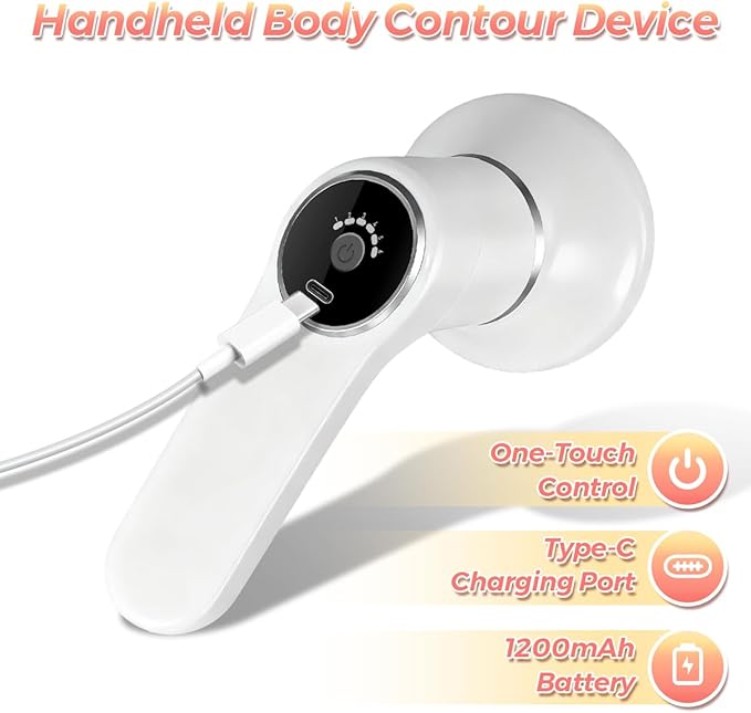 Joyzan Cordless Cellulite Massager Handheld Body Massage Lymphatic Tool Mini Drainage Sculpting Machine Electric Rechargeable Portable Roller 6 Speeds 7 Heads Legs Thighs Butt Neck Belly Fat Arms