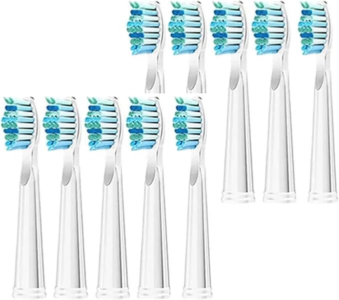 Compatible ForFairywill Replacement Toothbrush Heads for FW-507/508/551/515/917/959/2011FW-D1/D3/D7/D8 Electric(White 10pcs)