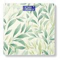 Digital Scale for Body Weight Highly Precision Bathroom Weight Scale 400 lbs with Backlit Display Personalized Scale for Home-Pastel Green and Cream Leaves On White Background