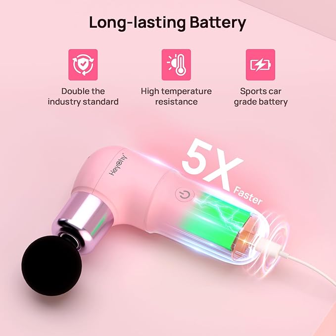 Super Mini Massage Gun Deep Tissues Percussion Muscle Massager Compact Sports Travel Massage Gun Portable Massager Gun for her him Pink