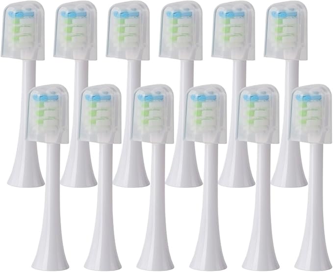 Replacement Brush Heads Compatible for X3U/X3Pro/X5/V1/D2/D3 12pcs Bristle Electric Toothbrush Sealed Packed