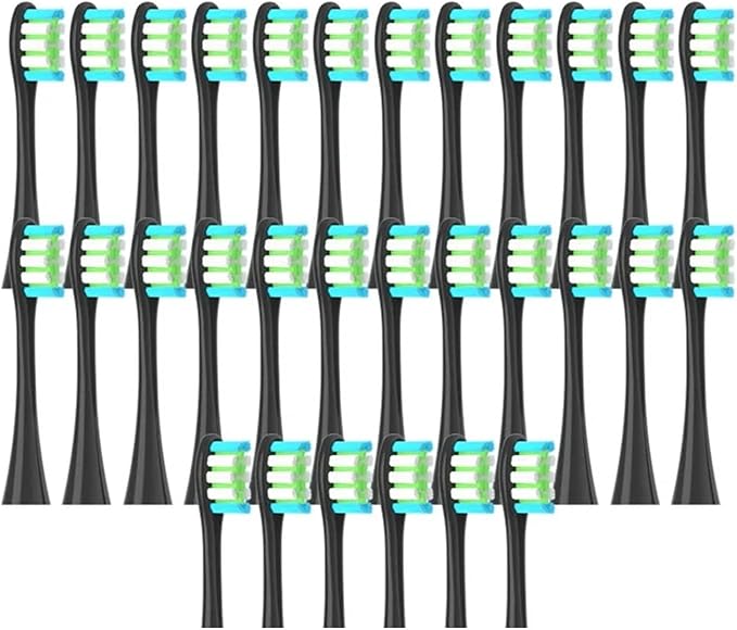 30/50PCS  Compatible for X/X PRO/ Z1/ F1/ One/Air 2 /SE Replacement Head Toothbrush Nozzles Soft(30Black)