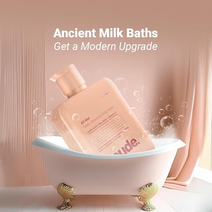 BEMT All Wet Detanning Body Wash 250 ml – Milk-Rich Hydration with Lactic Acid &amp Vitamin C for Radiant-Looking Smooth &amp Fresh-Feeling Skin – Gentle Daily Cleansing Shower Gel