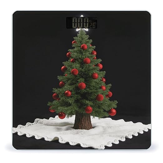 Christmas Three Smart Scale for Body Weight Digital Bathroom Scale Toughened Glass Weight Scale with Large LCD Backlight Display High Precision Scales Weighing Machine