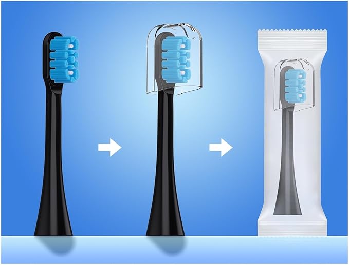 Compatible with Sonic Electric Toothbrush Replacement Heads with 10(Black)