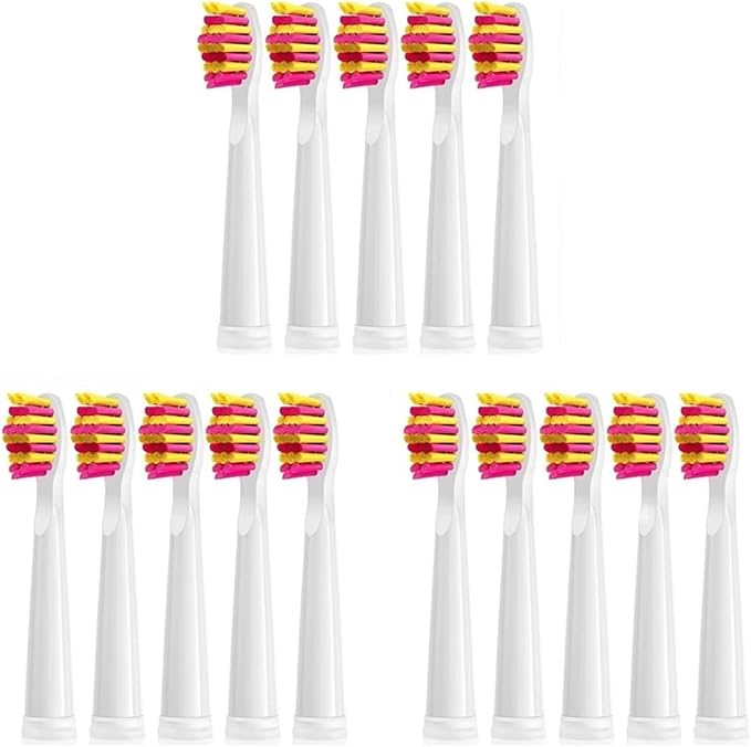 15pcs Toothbrush Heads ReplacementCompatible for SG-507B/908/909/917/610/659/719/910/575/551/E9(15 Pink)