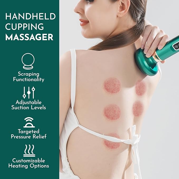 Intelligent Handheld Massage Tool for Anti - Cellulite Electric Cupping Device with 12 Suction Modes. This Fat Remover Massager is suitable for Arms Legs Back and can be Used at Home. (white)