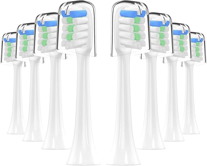 8pcs ToothbrushCompatible for Soocas X3Pro / X3U X5 V1 V2 X1 Brush Teeth(WhiteA)