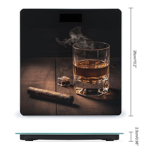 Cigar Whiskey Bathroom Scale Large LCD Backlight Display Digital Scale Rounded Corners Body Scales Automatic Power On/Off Bathroom Scales for Home Bedrooms