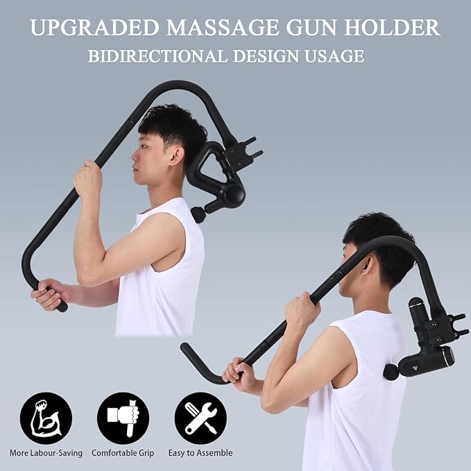 Massage Gun Holder Shoulder Neck Back Handheld Self Massage Gun Mount Compatible with Most Massage Guns Professional Grade Design for Hard to Reach Areas - Gift for Women &amp Men