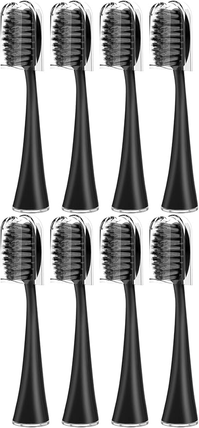 Compatible for Seago SG-540 Replacement Toothbrush HeadsCleaning Deep Tooth Gaps(8BLACK)