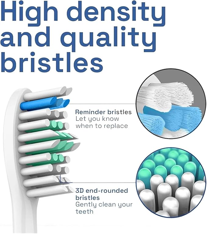 Compatible for Replacement Toothbrush Heads Compatible with Philips Sonicare Screw-on E Series Electric Brush Head Xtreme Essence Elite Advance(6 Pcs)
