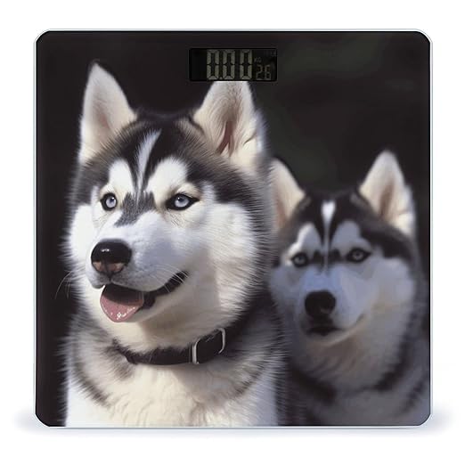 Husky Dog Weight Scale Large Bathroom Scales Digital Weight with Bright LED Display Non Slip Automatic Weighing Scale Fashion Weighing Machine for Body