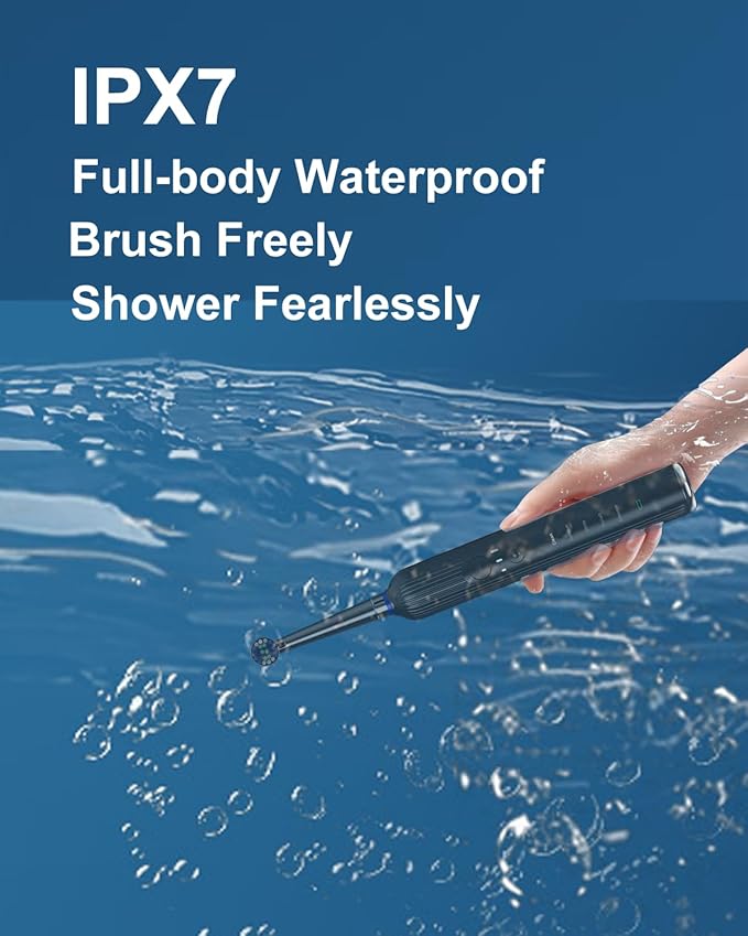 Rotating Electric Toothbrush for Adults with 8 Brush Heads Travel Case 5 Modes Rechargeable Power Toothbrush with Smart TimerUSB-C Charge 50-Day Battery Life 3 Intensity R05(Black)