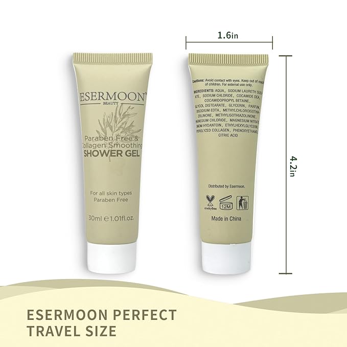 Travel Size Body Wash - Bulk Mini Body Wash Travel Size for Hotels Gyms Refreshing Scent Eco-Friendly (1oz100 Pack)