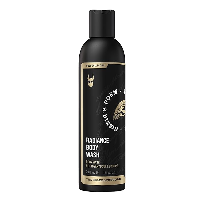The Beard Struggle Men's Body Wash Hoenir's Poem - Gold Collection - Skin Cleaning Agent - Natural Body Wash - Shower Gel Liquid Soap - 240 mL / 8 US. fl. oz.
