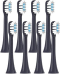 8pcs Replacement Toothbrush Heads for T301/T302/T501 Electric Tooth Brush(8 Black)