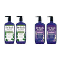 Dr Teal's Body Wash Bundle with Epsom Salt (24 fl oz Pack of 2) - Eucalyptus &amp Spearmint and Melatonin &amp Essential Oil Blend