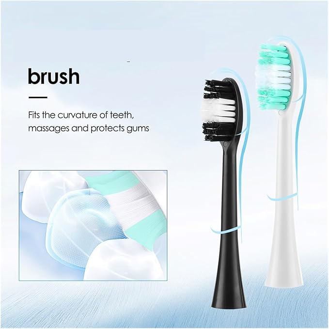 20pcs/lot Toothbrush Replacement Compatible for Teeth Cleaning Scaler(Black-)
