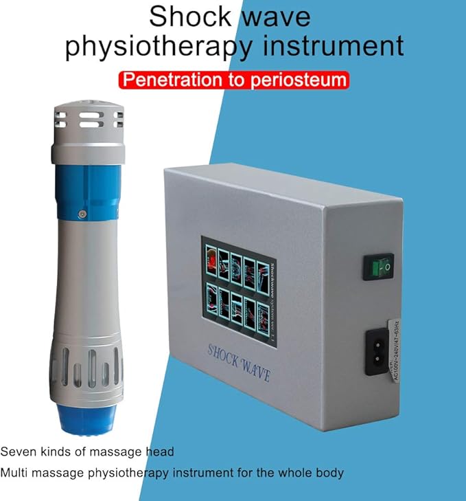 Shockwave Therapy Machine with 7 Treatment Heads Deep Tissue for Muscles Pain Relief Shock Wave Device for Athletes Sports Injuries Plantar Fasciitis Focused Shockwave Machine